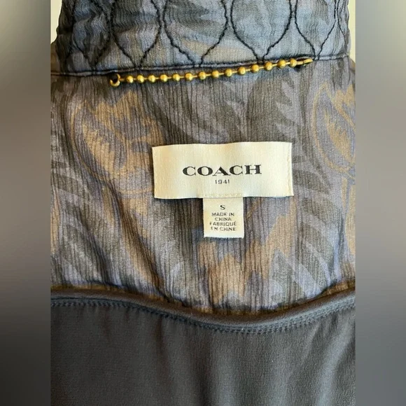 *SOLD*Coach Floral Silk Quilted Zip-Up Vest - Picture 7 of 10